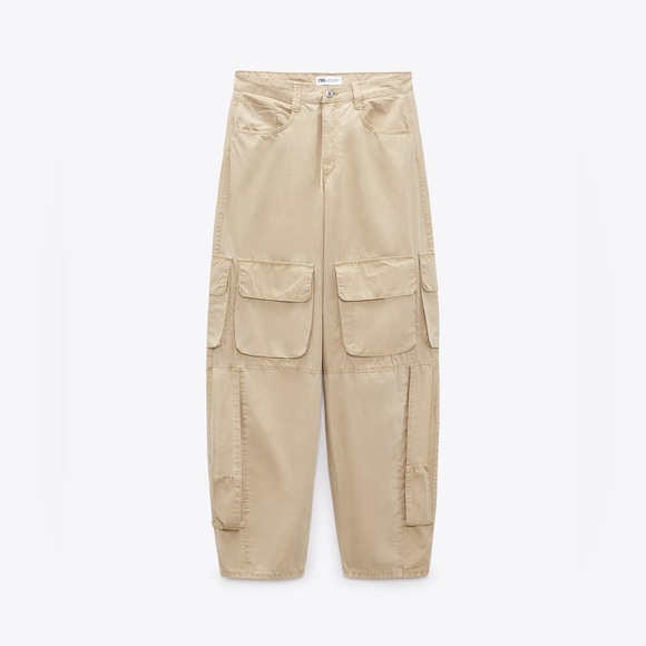 ZARA VOLUMINOUS POCKETED PANTS
28 (US 6) | SAND - Picture 3 of 5